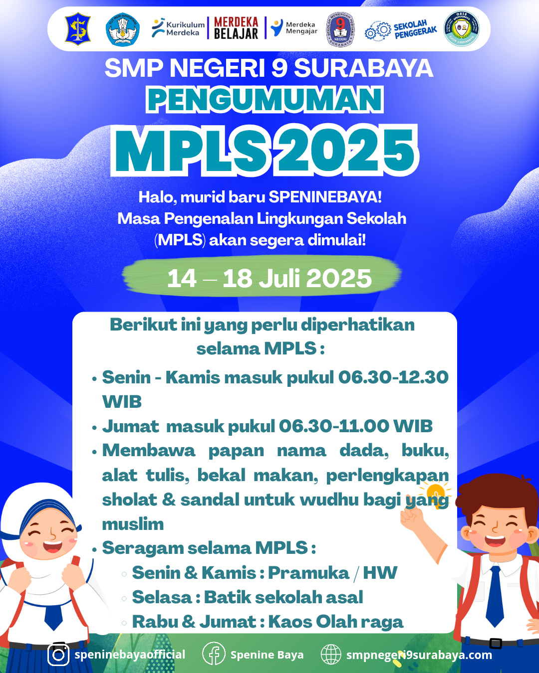 Pengumuman MPLS SMP Negeri 9 Surabaya