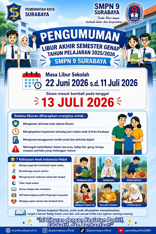 Pengumuman Libur Akhir Semester Genap TP 2025-2026